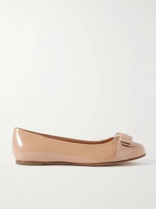 Varina bow-embellished patent-leather ballet flats Varina bow-embellished patent-leather ballet flats