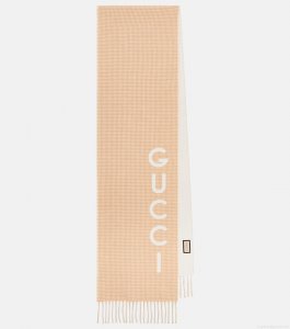 GucciLogo jacquard wool and cashmere scarf GucciLogo jacquard wool and cashmere scarf