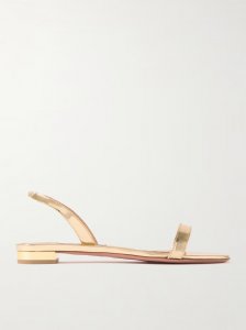 So Nude mirrored-leather slingback sandals So Nude mirrored-leather slingback sandals