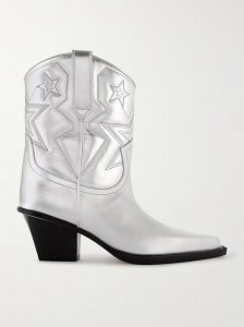 Texas Star embroidered debossed metallic leather cowboy boots Texas Star embroidered debossed metallic leather cowboy boots