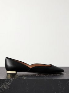 Maia grosgrain-trimmed leather ballet flats Maia grosgrain-trimmed leather ballet flats