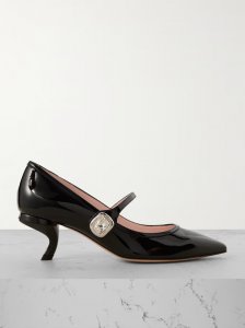 Virgule crystal-embellished patent-leather Mary Jane pumps Virgule crystal-embellished patent-leather Mary Jane pumps