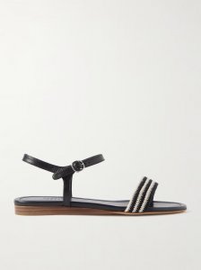 Alexi crocheted and leather sandals Alexi crocheted and leather sandals