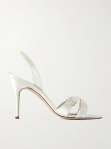 Ramisli 90 crystal-embellished satin slingback sandals Ramisli 90 crystal-embellished satin slingback sandals