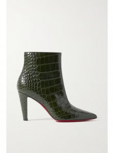 Slimini 85 croc-effect leather ankle boots Slimini 85 croc-effect leather ankle boots