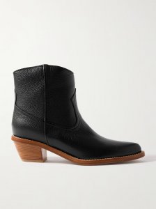 Leduc textured-leather ankle boots Leduc textured-leather ankle boots