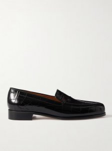 Danielle croc-effect patent-leather loafers Danielle croc-effect patent-leather loafers