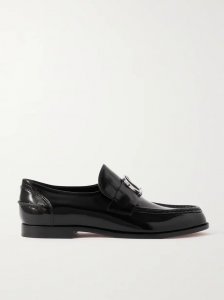 CL Moc embellished glossed-leather loafers CL Moc embellished glossed-leather loafers