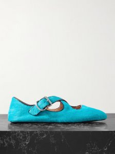 Criss Cross leather-trimmed pony hair ballet flats Criss Cross leather-trimmed pony hair ballet flats