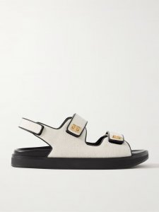 4G logo-embellished leather-trimmed canvas sandals 4G logo-embellished leather-trimmed canvas sandals