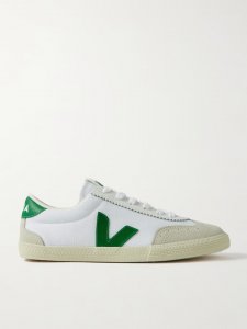Volley leather and suede-trimmed canvas sneakers Volley leather and suede-trimmed canvas sneakers