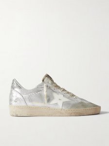 Ballstar glittered distressed metallic leather sneakers Ballstar glittered distressed metallic leather sneakers