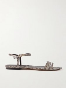 Simple snake-effect leather sandals Simple snake-effect leather sandals