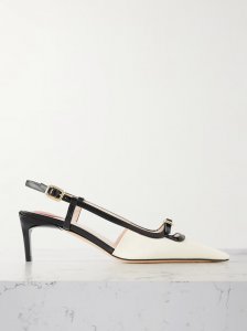 Two-tone patent-leather slingback pumps Two-tone patent-leather slingback pumps