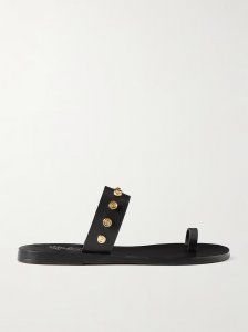 Thalia Shell embellished leather slides Thalia Shell embellished leather slides