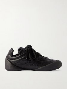 Flexion rubber-trimmed textured-leather sneakers Flexion rubber-trimmed textured-leather sneakers
