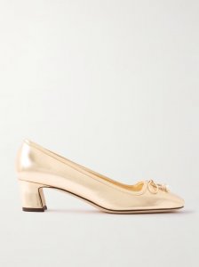 Elme 45 embellished metallic leather pumps Elme 45 embellished metallic leather pumps