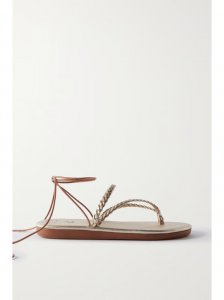 Plage braided metallic leather sandals Plage braided metallic leather sandals