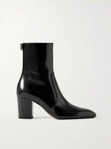 Betty buckled glossed-leather knee boots Betty buckled glossed-leather knee boots