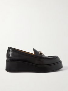 Ilde horsebit-embellished leather platform loafers Ilde horsebit-embellished leather platform loafers