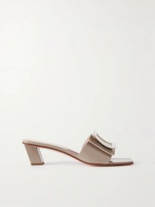 Love embellished patent-leather mules Love embellished patent-leather mules