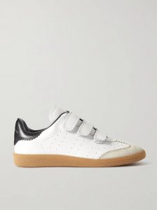 Beth suede-trimmed leather sneakers Beth suede-trimmed leather sneakers