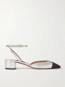 French Flirt 35 two-tone metallic leather Mary Jane pumps French Flirt 35 two-tone metallic leather Mary Jane pumps