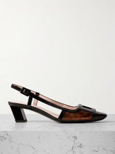 Belle Vivier patent-leather trimmed tortoiseshell PVC pumps Belle Vivier patent-leather trimmed tortoiseshell PVC pumps