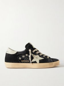 Superstar distressed leather-trimmed suede sneakers Superstar distressed leather-trimmed suede sneakers