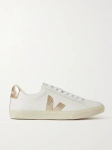+ NET SUSTAIN Esplar metallic-trimmed leather sneakers + NET SUSTAIN Esplar metallic-trimmed leather sneakers
