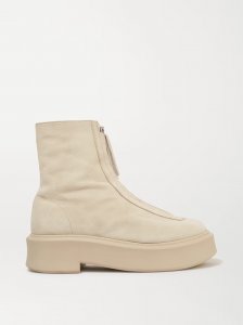 Textured-nubuck platform ankle boots Textured-nubuck platform ankle boots