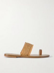 Shela woven raffia and leather sandals Shela woven raffia and leather sandals