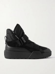 Cross Promyx suede-trimmed quilted shell and leather high-top sneakers Cross Promyx suede-trimmed quilted shell and leather high-top sneakers