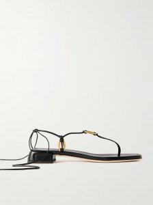 Onyxia embellished leather sandals Onyxia embellished leather sandals