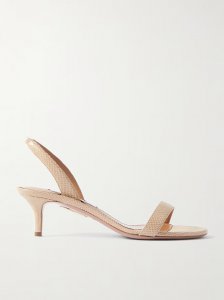 So Nude 50 snake-effect leather slingback sandals So Nude 50 snake-effect leather slingback sandals