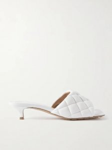 Padded quilted leather mules Padded quilted leather mules