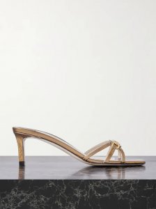 Whitney embellished lizard-effect metallic leather mules Whitney embellished lizard-effect metallic leather mules
