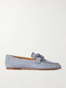 Leather-trimmed suede loafers Leather-trimmed suede loafers