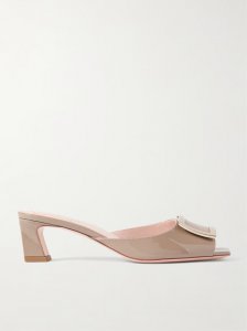 Trompette embellished patent-leather mules Trompette embellished patent-leather mules