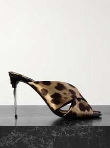 Leopard-print satin mules Leopard-print satin mules