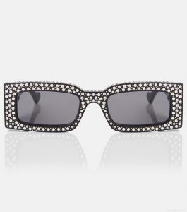 GucciDouble G polka-dot rectangular sunglasses