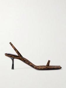 Jaspe leopard-print faille slingback sandals Jaspe leopard-print faille slingback sandals