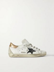 Superstar distressed suede-trimmed printed leather sneakers Superstar distressed suede-trimmed printed leather sneakers