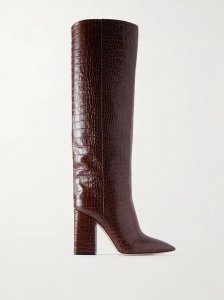 Anja croc-effect leather knee boots Anja croc-effect leather knee boots
