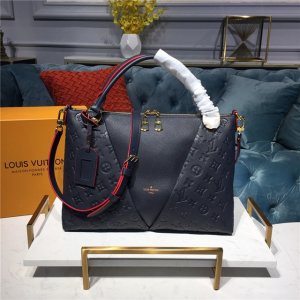 Louis Vuitton V Tote MM Monogram Empreinte Navy/Red Louis Vuitton V Tote MM Monogram Empreinte Navy/Red