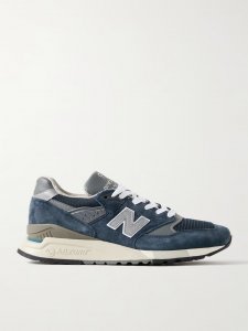998 Core rubber-trimmed leather, mesh and suede sneakers 998 Core rubber-trimmed leather, mesh and suede sneakers