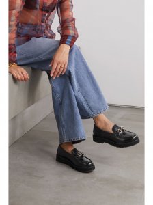 Ofelia embellished glossed-leather loafers Ofelia embellished glossed-leather loafers