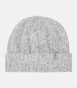 Brunello CucinelliCable-knit mohair beanie