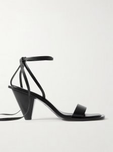 Tie-detailed leather sandals Tie-detailed leather sandals