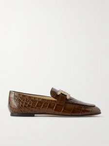 Kate embellished croc-effect leather loafers Kate embellished croc-effect leather loafers